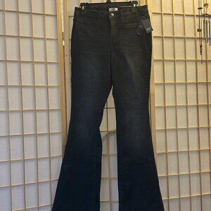 Crown & Ivy flare jeans women's size 8 dark blue wash regular length
